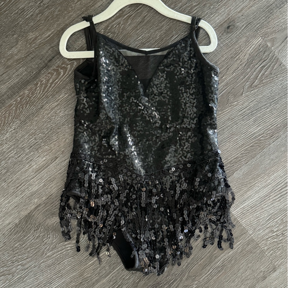 Girls black dance leotard